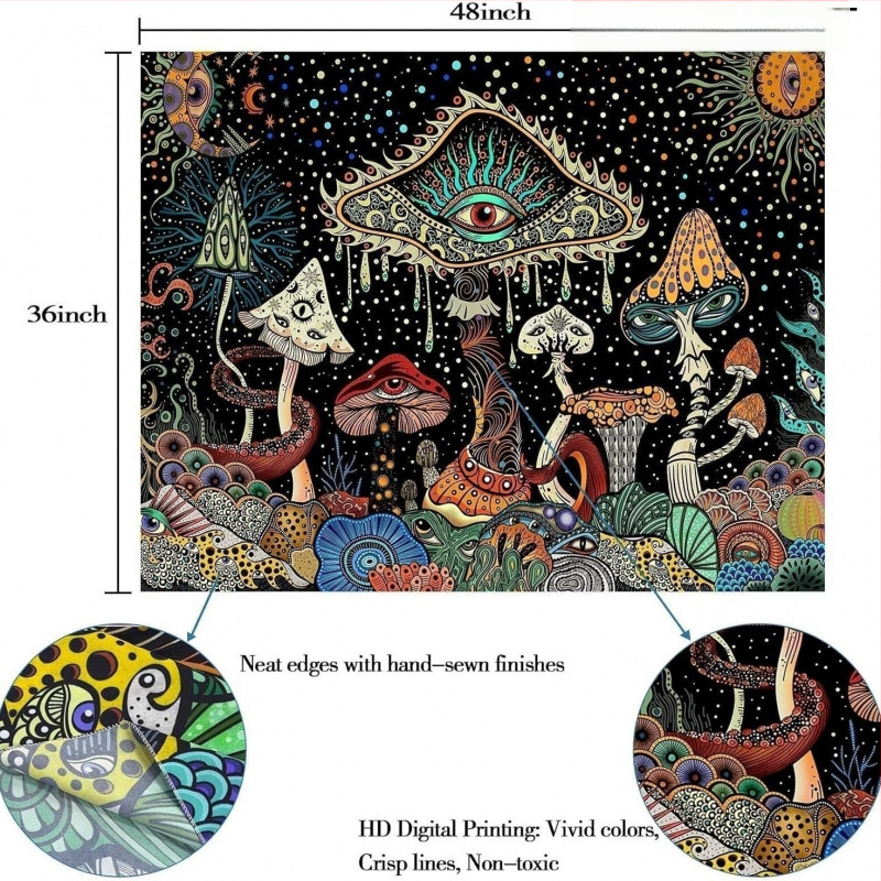 Гоблен за стена – 100% полиестер, скандинавски стил, дигитален термопечат, правоъгълен, флорален мотив