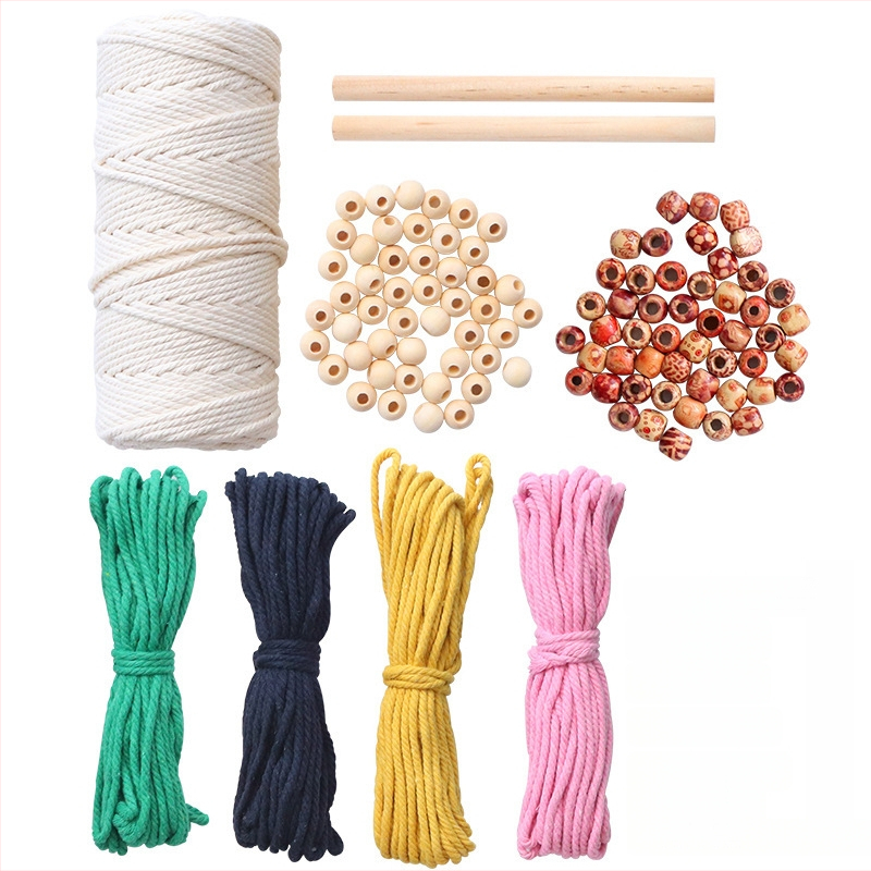 DIY памучна въжена мрежеста торба за саксия — ръчно тъкана