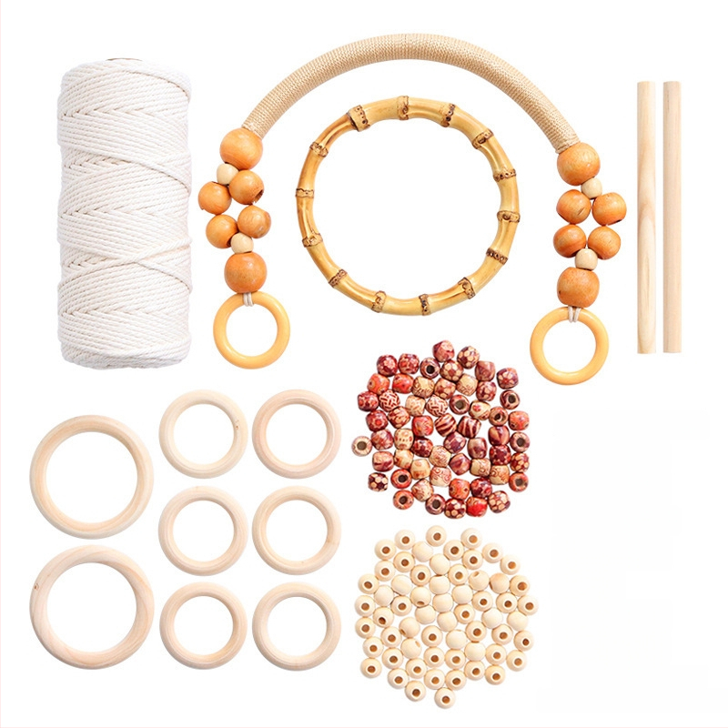 DIY памучна въжена мрежеста торба за саксия — ръчно тъкана