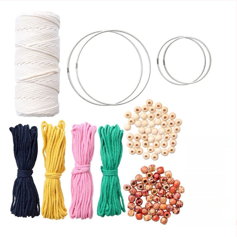 DIY памучна въжена мрежеста торба за саксия — ръчно тъкана