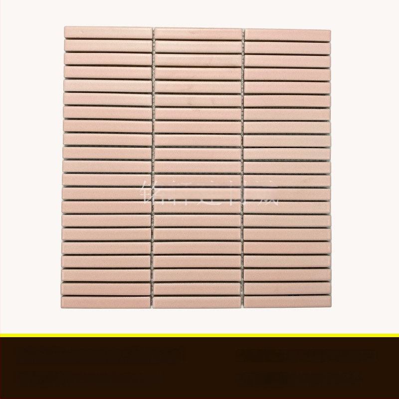 Iekštelpu sienas flīze – mazs joslas mozaīka, vienkāršs moderns stils, materiāls: polikrystaliska mikrodalīte, ūdens uzsūkšanās ≤0,5%, uzstādīšana pieejama