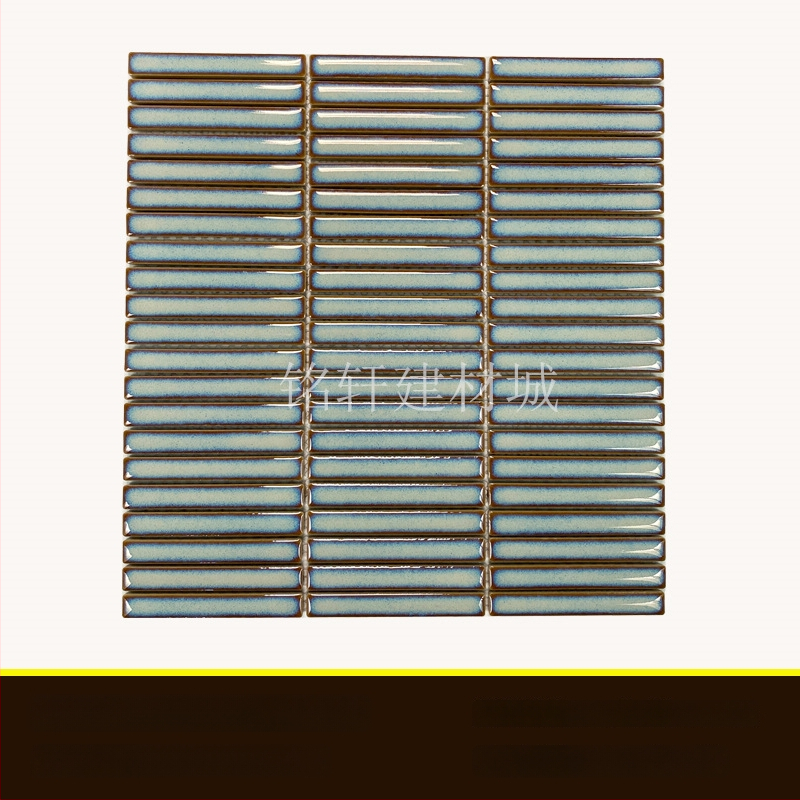 Iekštelpu sienas flīze – mazs joslas mozaīka, vienkāršs moderns stils, materiāls: polikrystaliska mikrodalīte, ūdens uzsūkšanās ≤0,5%, uzstādīšana pieejama