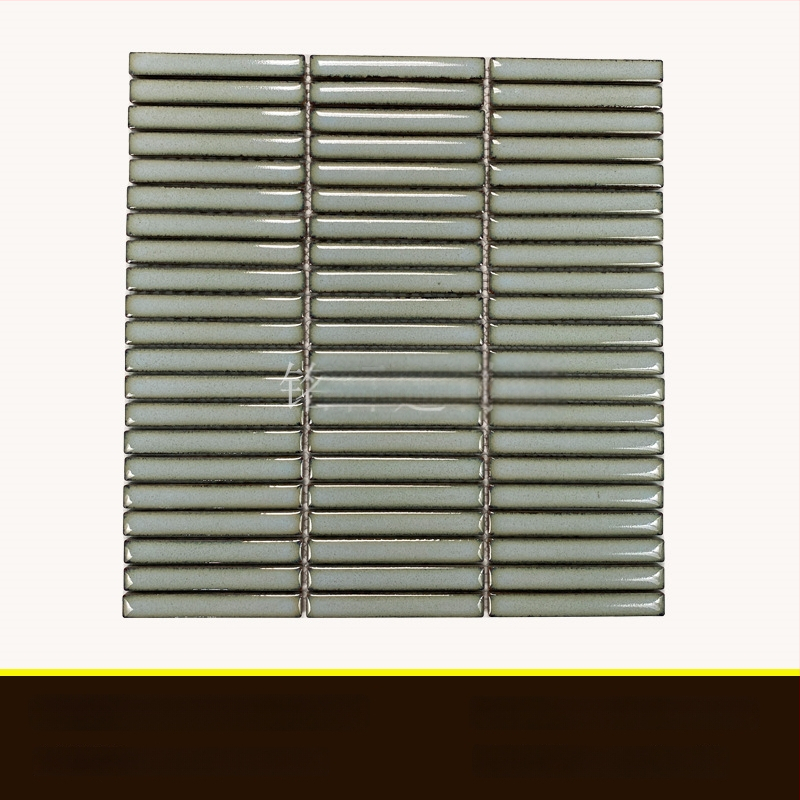 Iekštelpu sienas flīze – mazs joslas mozaīka, vienkāršs moderns stils, materiāls: polikrystaliska mikrodalīte, ūdens uzsūkšanās ≤0,5%, uzstādīšana pieejama