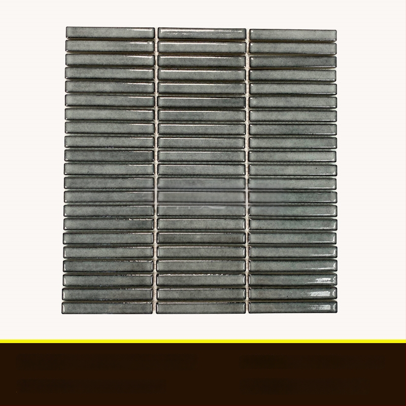 Iekštelpu sienas flīze – mazs joslas mozaīka, vienkāršs moderns stils, materiāls: polikrystaliska mikrodalīte, ūdens uzsūkšanās ≤0,5%, uzstādīšana pieejama