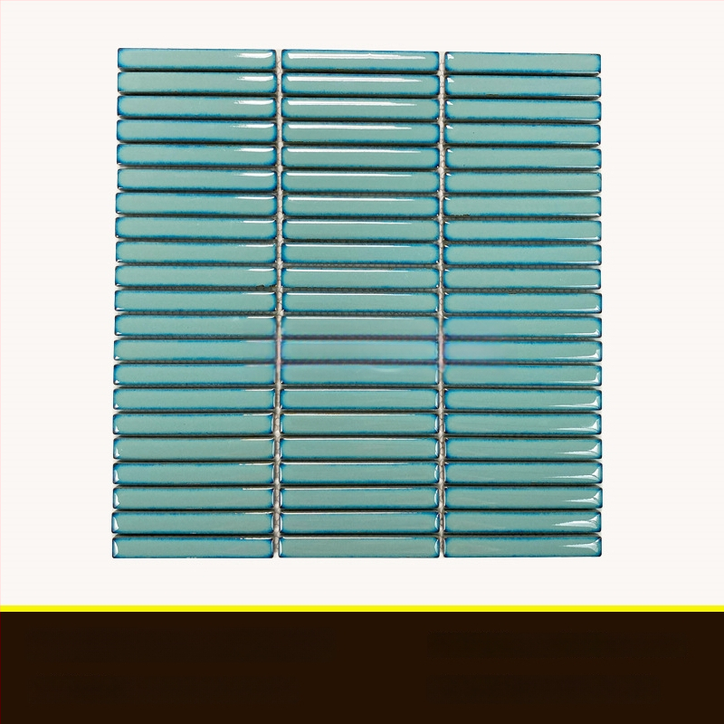 Iekštelpu sienas flīze – mazs joslas mozaīka, vienkāršs moderns stils, materiāls: polikrystaliska mikrodalīte, ūdens uzsūkšanās ≤0,5%, uzstādīšana pieejama