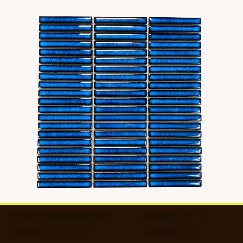 Iekštelpu sienas flīze – mazs joslas mozaīka, vienkāršs moderns stils, materiāls: polikrystaliska mikrodalīte, ūdens uzsūkšanās ≤0,5%, uzstādīšana pieejama