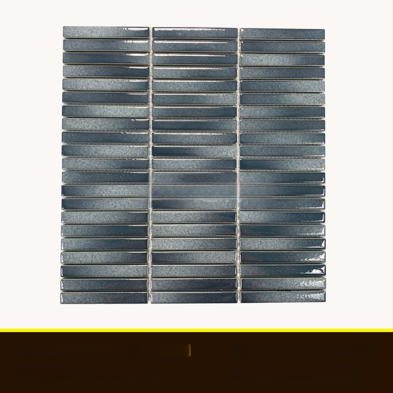 Iekštelpu sienas flīze – mazs joslas mozaīka, vienkāršs moderns stils, materiāls: polikrystaliska mikrodalīte, ūdens uzsūkšanās ≤0,5%, uzstādīšana pieejama