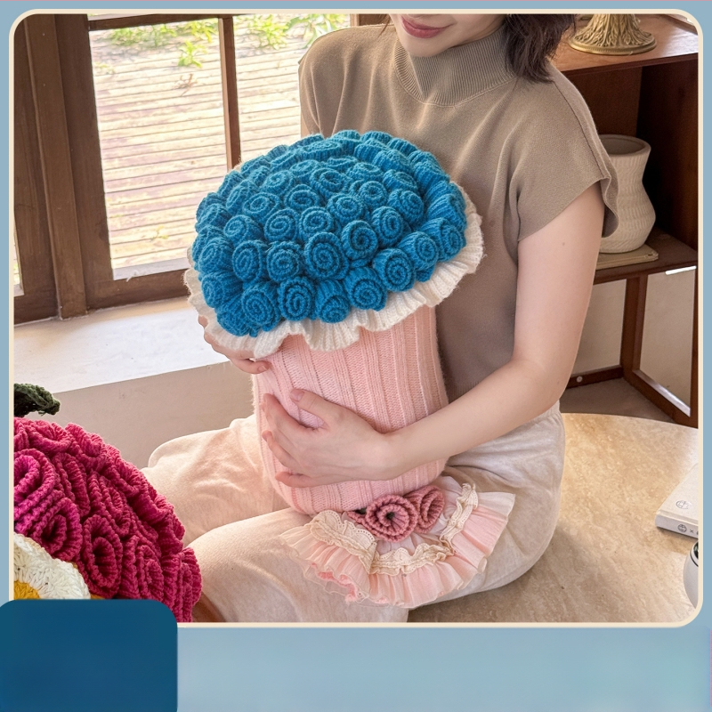 Μαξιλάρι και πετσέτα-κουβέρτα με αντίθεση ροζ ανθοδέσμη, μοτίβο κινουμένων σχεδίων, πολυεστέρας, τύπος πετσέτας-κουβέρτας, για όλες τις εποχές, μινιμαλιστικό στυλ