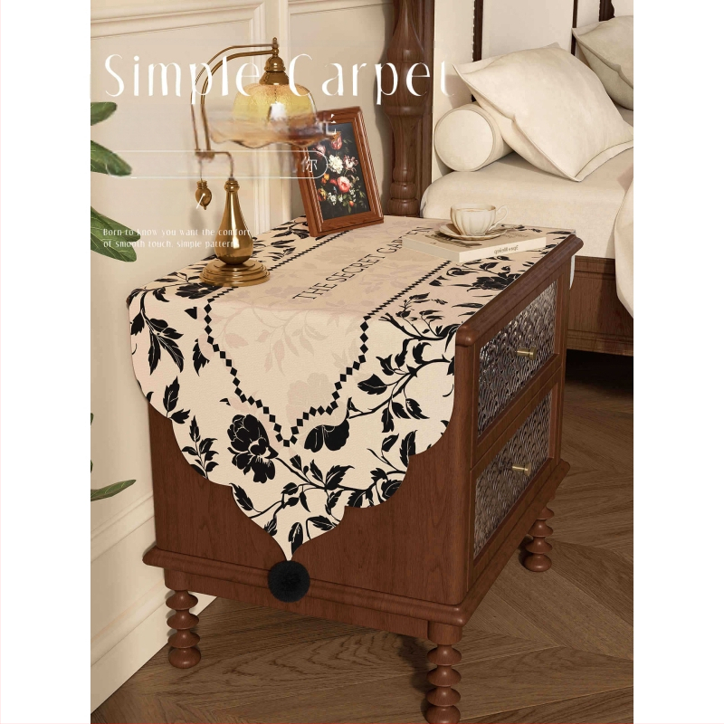 Naktinės spintelės ir lovos krašto uždangalas, senovinio pastoralinio stiliaus, dulkių nepraleidžiantis dekoratyvinis audinys, poliesterio pluoštas, tinkamas svetainei, miegamajam, darbo kambariui, vaikų kambariui