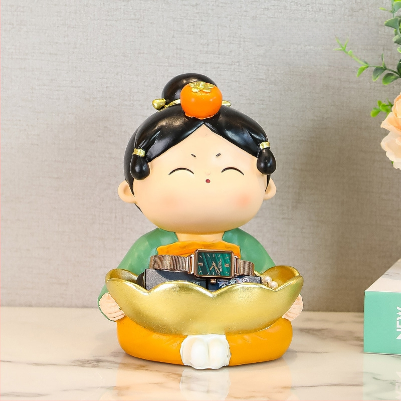 Sveķu dekoratīvs trauks atslēgām Tang dinastijas stilā ar krāsotu virsmu, Tang Yi zīmols