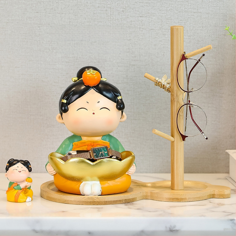 Sveķu dekoratīvs trauks atslēgām Tang dinastijas stilā ar krāsotu virsmu, Tang Yi zīmols