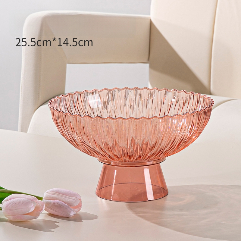 Yilijie пластмасова чиния за плодове – Нов китайски стил, пускане през 2024 г., първокласно качество, дървообразен узор, холна декорация и съхранение