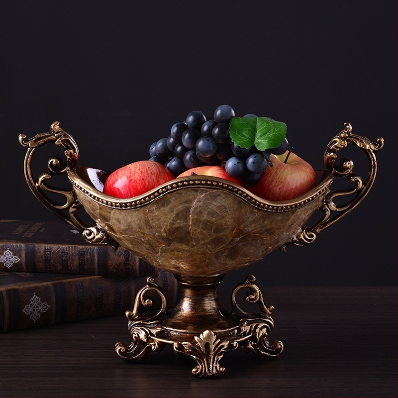 Чиния за плодове, европейски стил, луксозна ретро визия за дневната, метал, изчистен универсален дизайн, първокласно качество