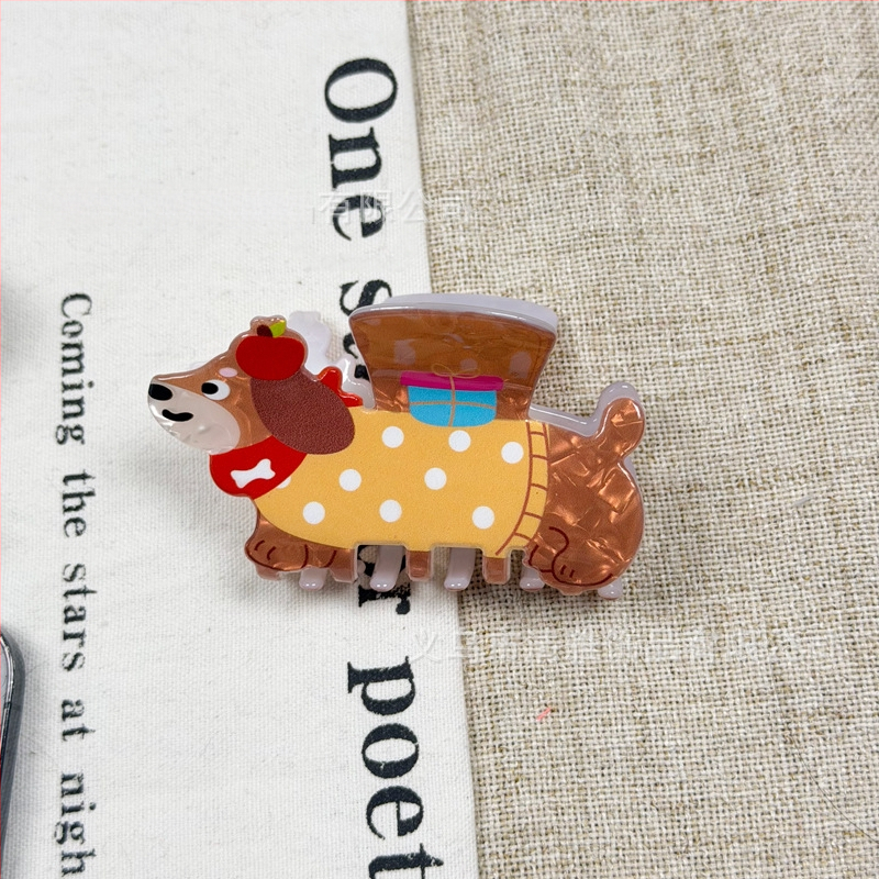 Ακρυλικό κλιπ μαλλιών με γκριπερ, παιδικό αγροτικό στυλ, φρέσκο και γλυκό, αξεσουάρ μαλλιών