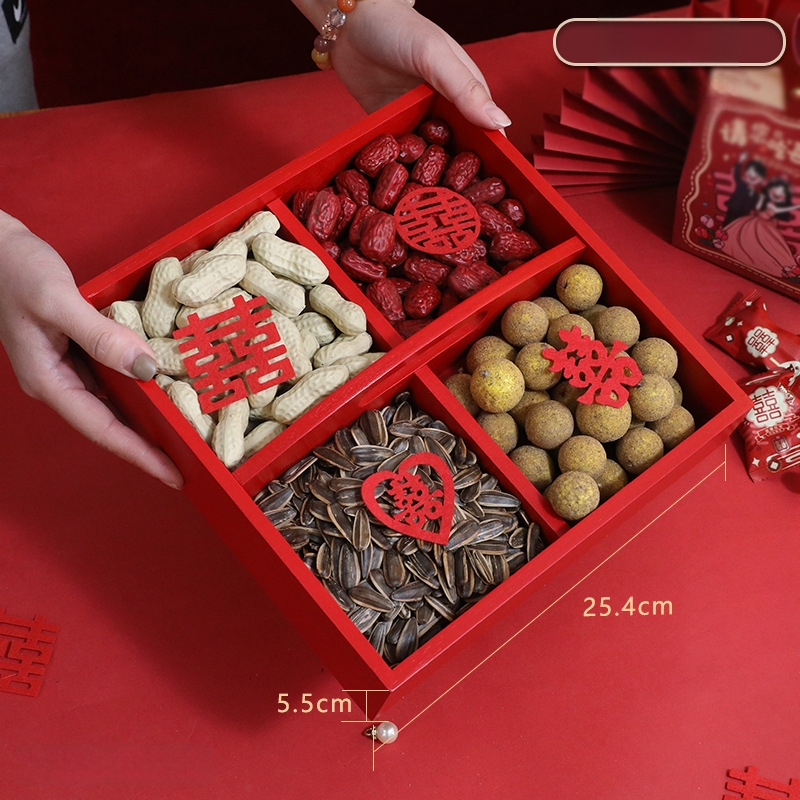 Hi rabbit ръчно преплетена кошничка за плодове с четири секции, декорация за нов дом