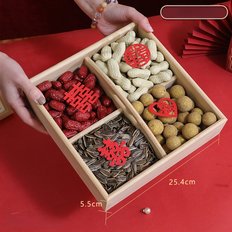 Hi rabbit ръчно преплетена кошничка за плодове с четири секции, декорация за нов дом