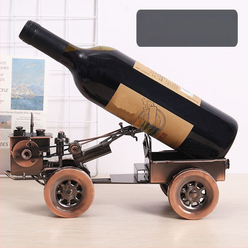 Ретро железен трактор – метален модел за домашна декорация, за дневна и винен шкаф; модерен минимализъм; Бранд Unique; подходящ като рекламен или бизнес подарък