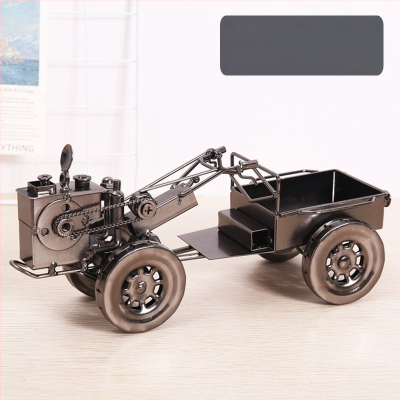 Ретро железен трактор – метален модел за домашна декорация, за дневна и винен шкаф; модерен минимализъм; Бранд Unique; подходящ като рекламен или бизнес подарък