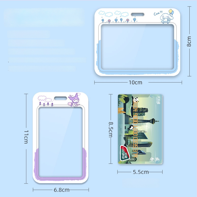 Kaardihoidja, kahekordne läbipaistev aken, armas anime muster, libisemisega avamine, plastmass