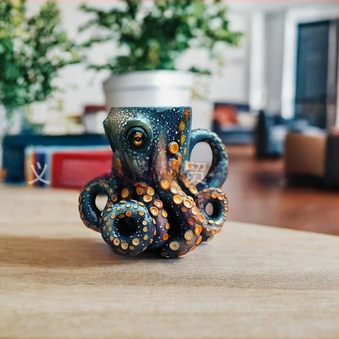 Ктулху-вдъхновена пиратска халба с мотив октопод - смола, модерен минималистичен бар декор, Hong Xin