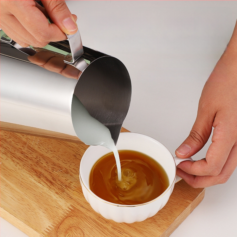 Κανά latte art από ανοξείδωτο ατσάλι 304, βορειοευρωπαϊκό στυλ, αιχμηρό στόμιο, προσαρμογή, κατάλληλη για γραφείο, οικία, μπαρ, καφέ