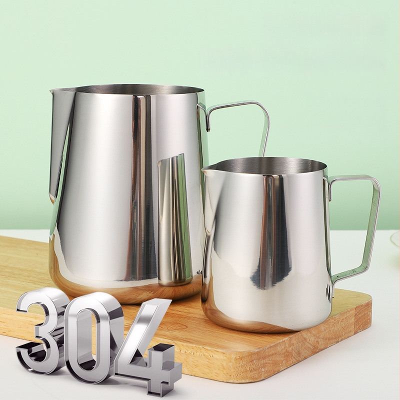 Κανά latte art από ανοξείδωτο ατσάλι 304, βορειοευρωπαϊκό στυλ, αιχμηρό στόμιο, προσαρμογή, κατάλληλη για γραφείο, οικία, μπαρ, καφέ