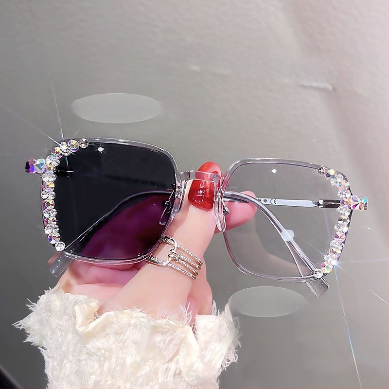 Ochelari presbiopici, ramă pătrată cu cadru complet, lentile din rășină anti-lumină albastră, ramă PC/rășină