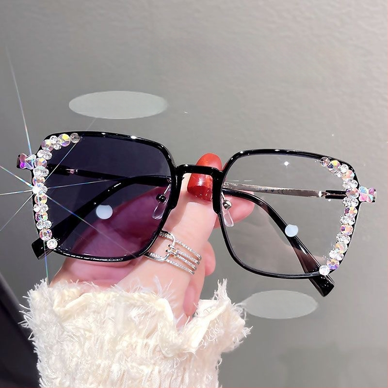 Ochelari presbiopici, ramă pătrată cu cadru complet, lentile din rășină anti-lumină albastră, ramă PC/rășină