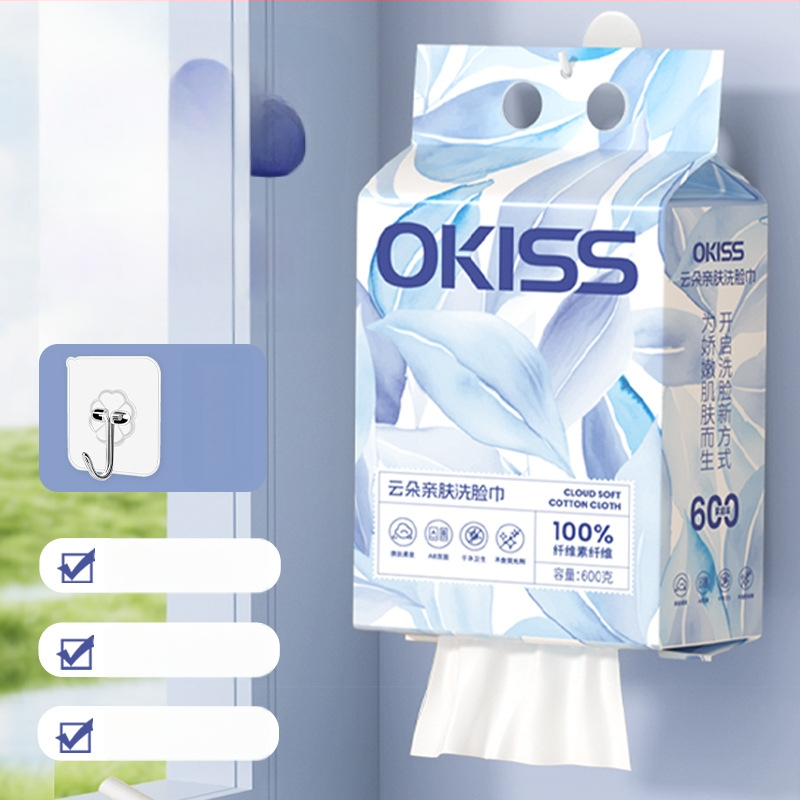 Prosop de curățare a feței, agățat, montat pe perete, pachet de uz casnic, fibră vegetală, imprimare