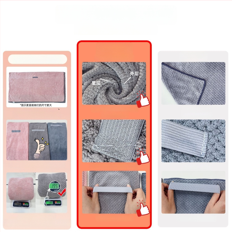 Καπέλο στεγνώματος μαλλιών από Coral Fleece, παχύ, εξαιρετικά απορροφητικό, γρήγορο στέγνωμα, 170–199 g