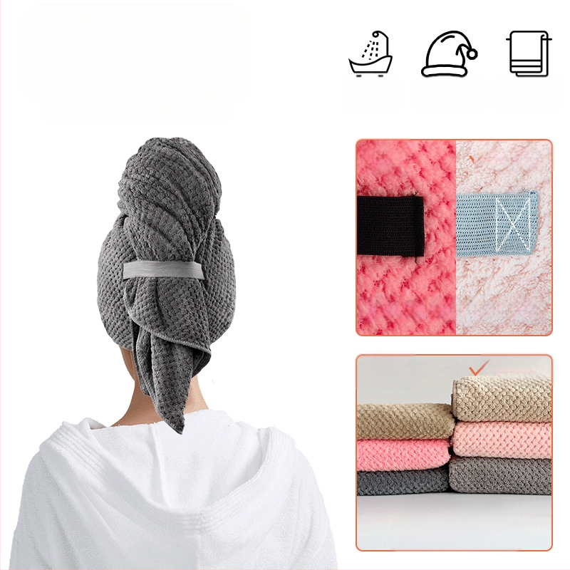 Καπέλο στεγνώματος μαλλιών από Coral Fleece, παχύ, εξαιρετικά απορροφητικό, γρήγορο στέγνωμα, 170–199 g