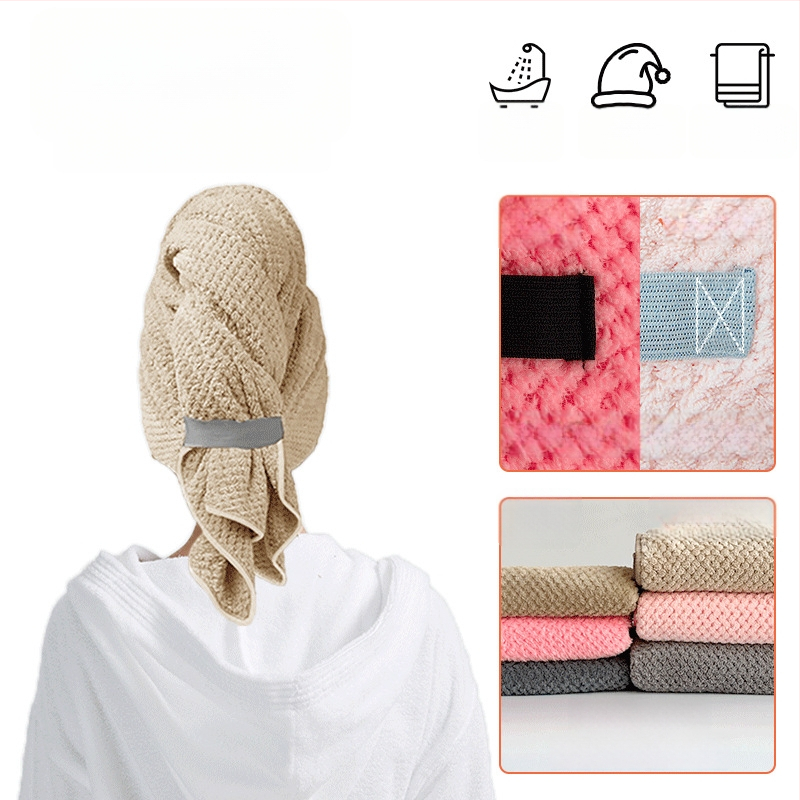 Καπέλο στεγνώματος μαλλιών από Coral Fleece, παχύ, εξαιρετικά απορροφητικό, γρήγορο στέγνωμα, 170–199 g