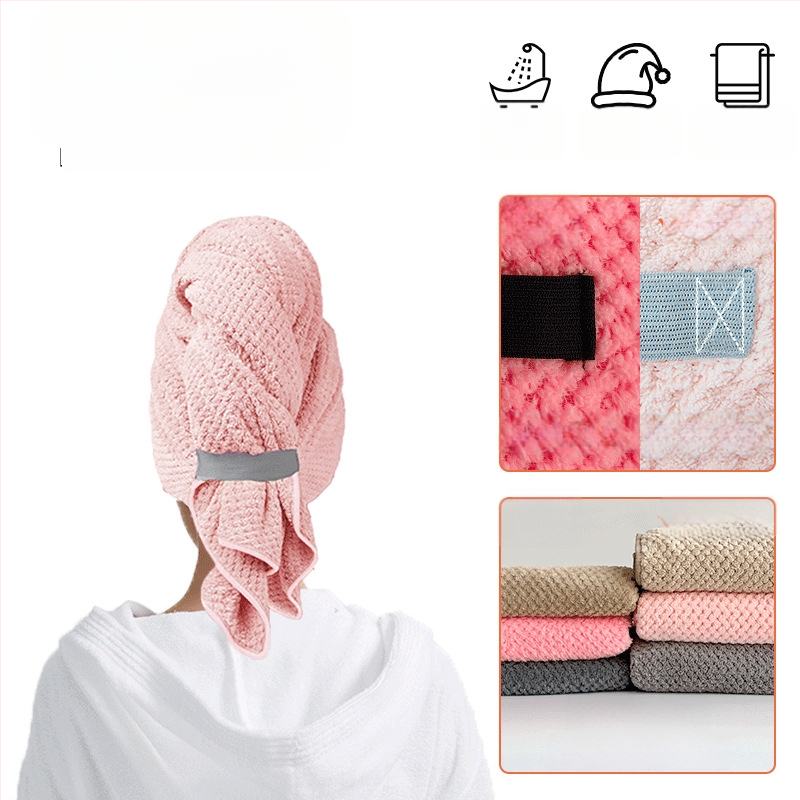 Καπέλο στεγνώματος μαλλιών από Coral Fleece, παχύ, εξαιρετικά απορροφητικό, γρήγορο στέγνωμα, 170–199 g