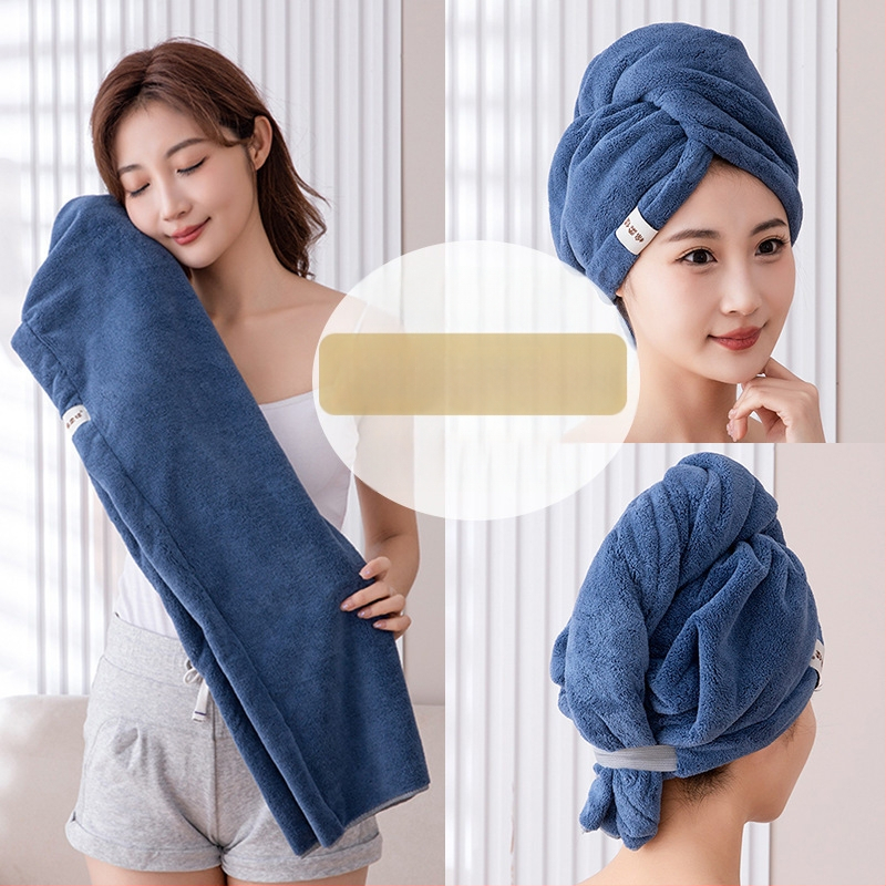 Γυναικείο καπάκι στεγνώματος μαλλιών από φλίς κοραλλιού, διπλό-στρώμα, υψηλή απορρορόφηση, γρήγορο στέγνωμα