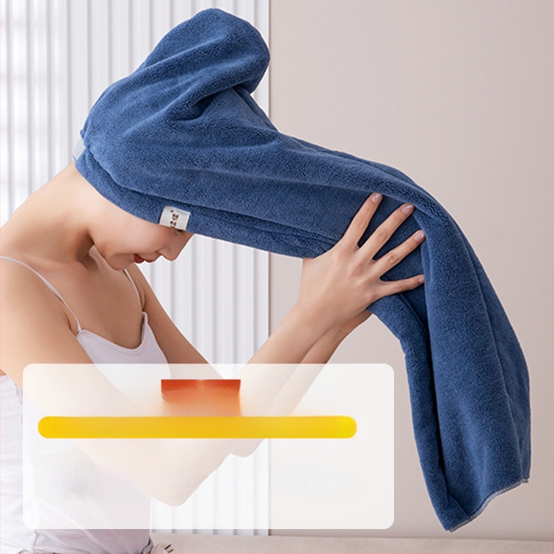 Γυναικείο καπάκι στεγνώματος μαλλιών από φλίς κοραλλιού, διπλό-στρώμα, υψηλή απορρορόφηση, γρήγορο στέγνωμα