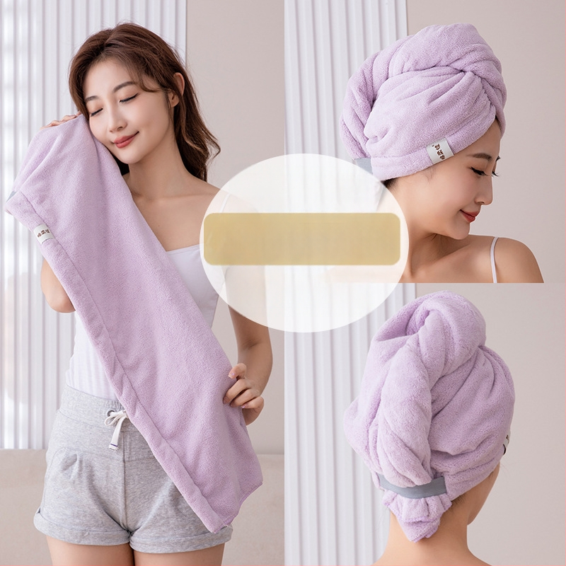 Γυναικείο καπάκι στεγνώματος μαλλιών από φλίς κοραλλιού, διπλό-στρώμα, υψηλή απορρορόφηση, γρήγορο στέγνωμα