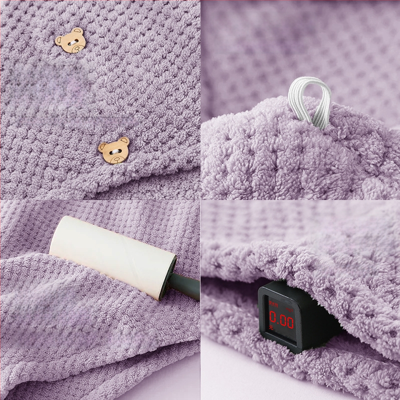 Суха шапка за коса, турбан стил, корална флис, прежда 150D, тегло 80–99 г, права оплетка