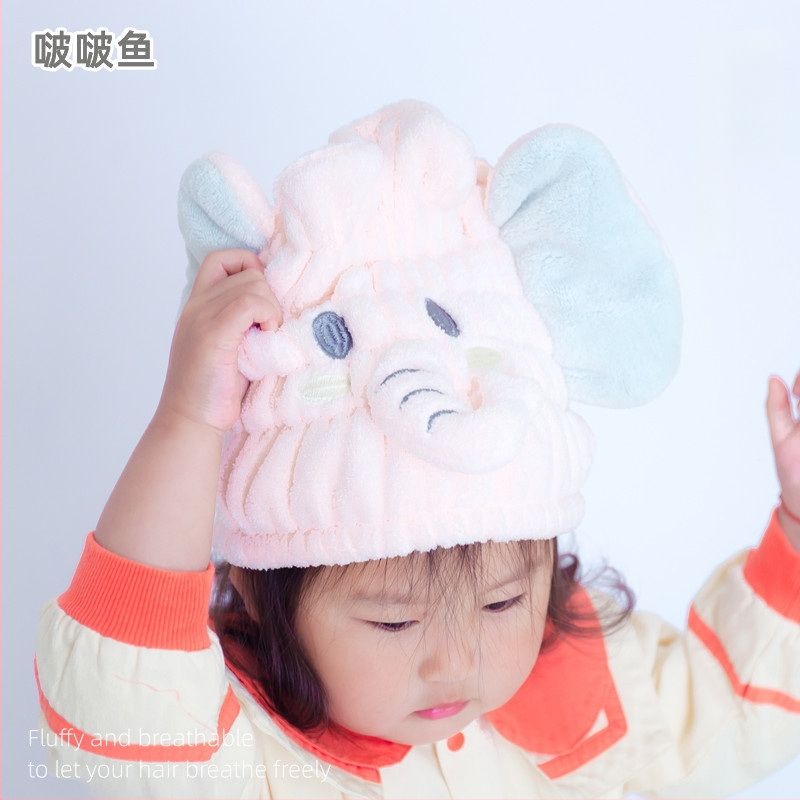 Παιδικό σκουφάκι στεγνώματος μαλλιών (κοραλλι φλις; 150D νήμα; 50–79 g; προσαρμοσμένη επεξεργασία)