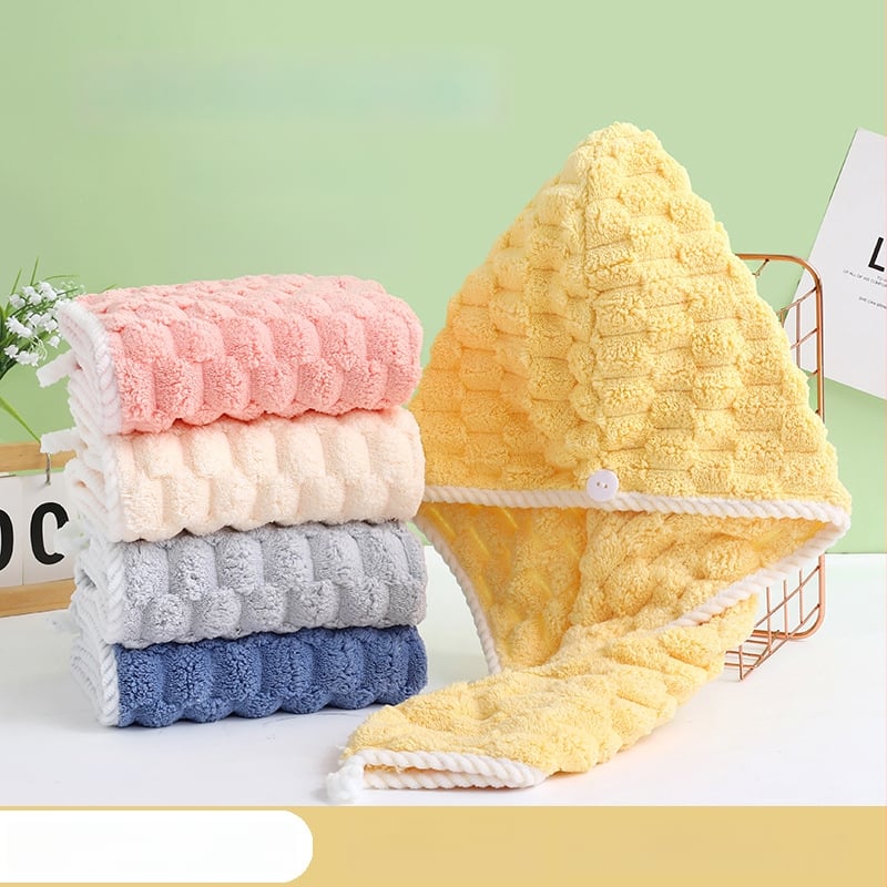 Καπέλο στέγνωσης μαλλιών από φλίς κοραλλιών, 80–99 g, Διαδικασία κατασκευής: βελονάκι, Διαθέσιμη προσαρμογή