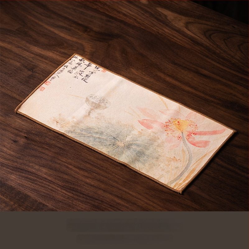 Πετσέτα τσαγιού Chang feng, παχύτερο απορροφητικό ύφασμα, suede-σύνθετο ύφασμα, Zen έμπνευση, κλασικό παραδοσιακό στιλ