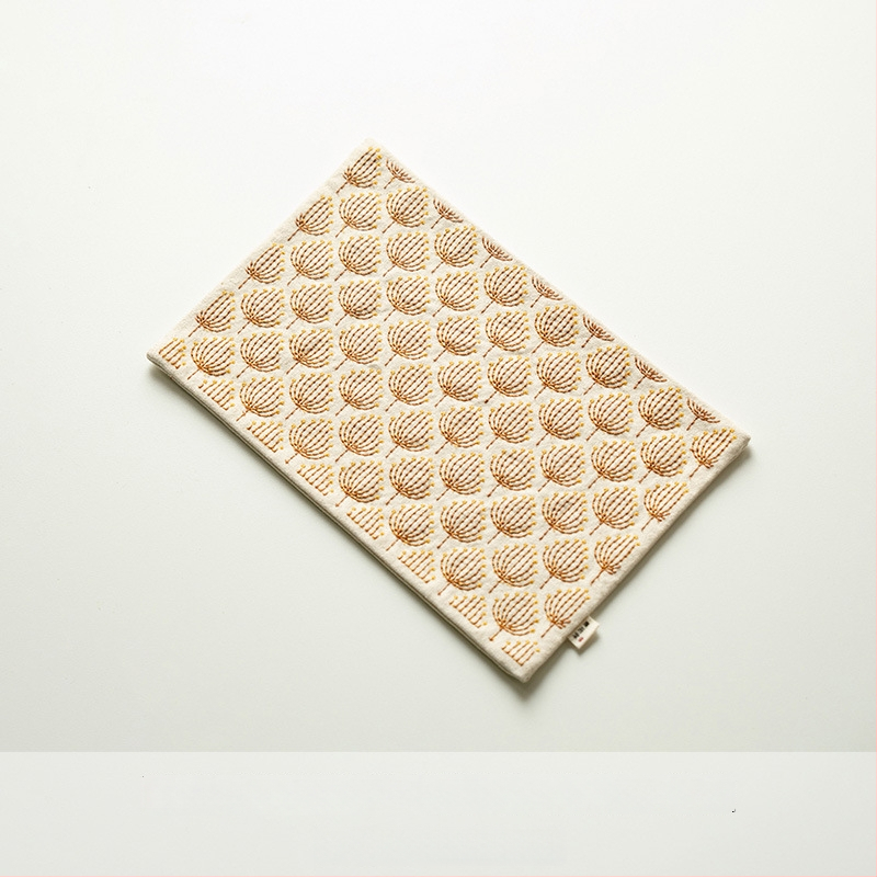 Changpju βαμβακο-λινο αξεσουάρ τελετής τσαγιού – Νέο κινέζικό στυλ, κεντημένο Dandelion πατάκι τσαγιού