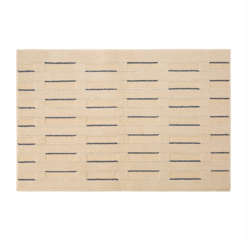 Барова подложка за кухня, антихлъзгаща и маслоустойчива, жакардово тъкана от полипропиленово влакно, геометричен модел с решетка, подходяща за кухня и вход, почистване: ръчно пране, машинно пране и вакуум