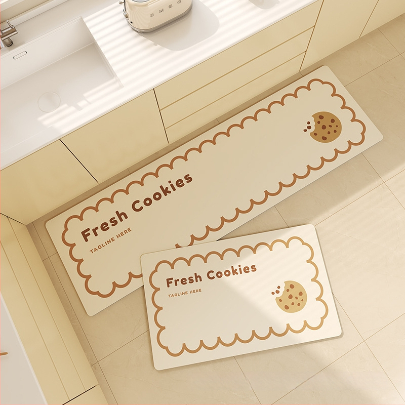 Квадратна кухненска подложка от diatom mud, миваема, с шарка: ивици, едноцветни или букви, японски и корейски стил