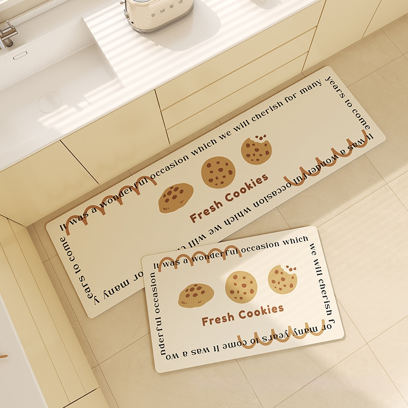 Квадратна кухненска подложка от diatom mud, миваема, с шарка: ивици, едноцветни или букви, японски и корейски стил