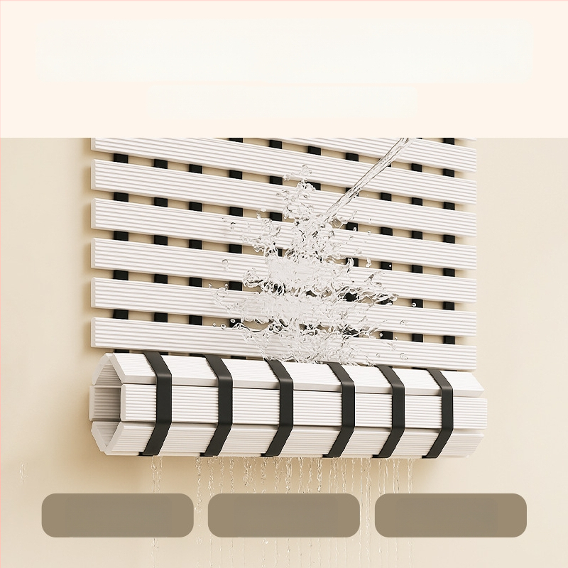 Антихлъзгащо килимче за баня, PVC, квадратно, едноцветно, мие се