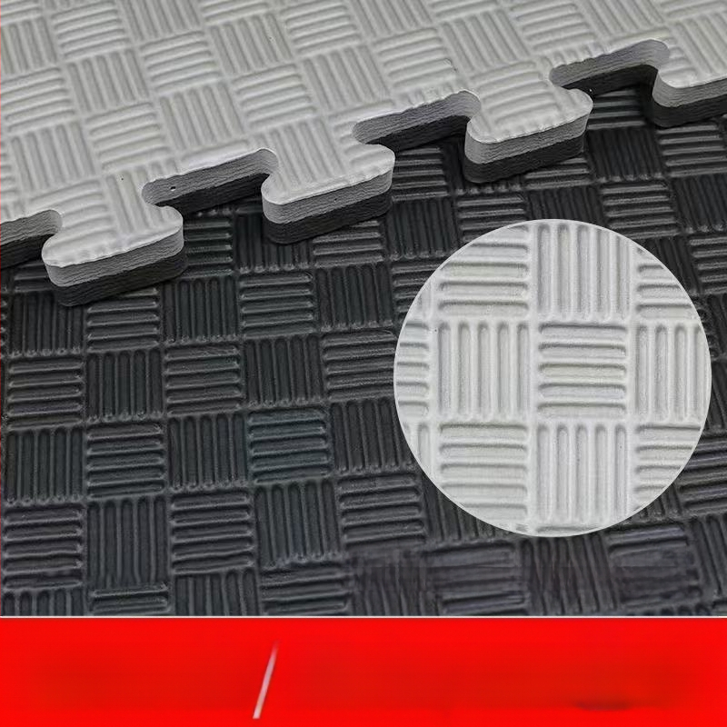 Тренировъчна подложка за фитнес и бойни изкуства — патчворк дизайн, квадратна форма, ивици, балонова пяна, машинно тъкане