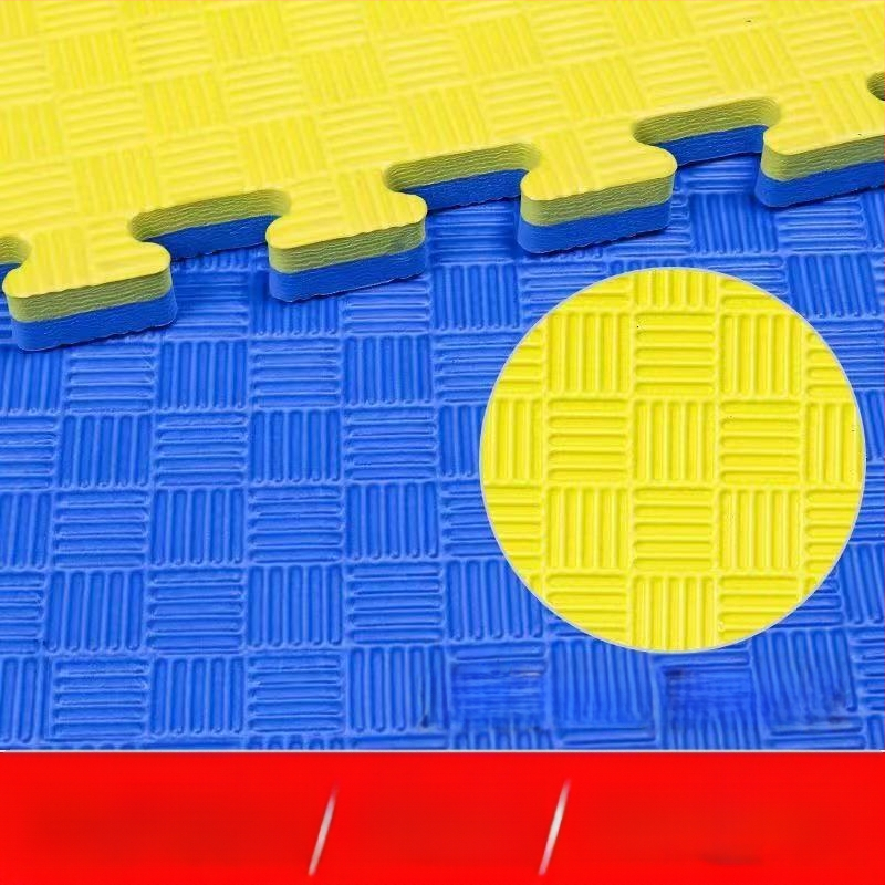 Тренировъчна подложка за фитнес и бойни изкуства — патчворк дизайн, квадратна форма, ивици, балонова пяна, машинно тъкане