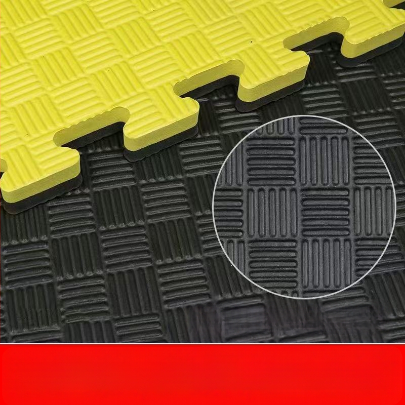 Тренировъчна подложка за фитнес и бойни изкуства — патчворк дизайн, квадратна форма, ивици, балонова пяна, машинно тъкане