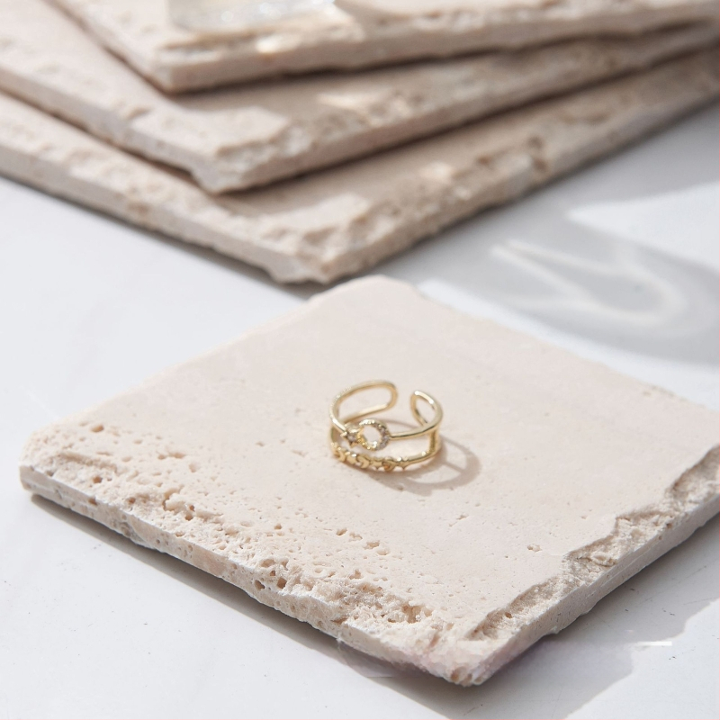 Márványból készült ékszer kiállító tál fülbevalók és parfüm számára, kézzel készített, egyszerű, modern stílus, testre szabható