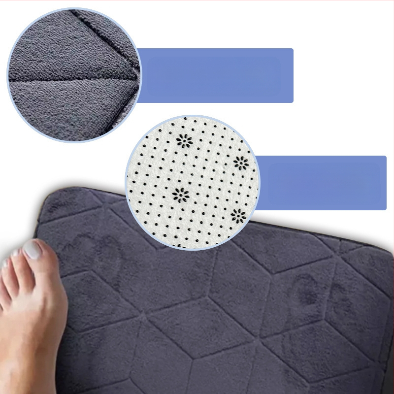 Dvije komponente seta: kupaonica i ulazni tepih – reljefni uzorak, poliesterska vlakna, pravokutni oblik, jednobojni, ručno pranje